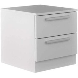 Home Heavenly Mesita de noche 2 cajones 40x40x41 cm color blanco