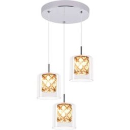 Nettlife Bonn - lámpara colgante de metal, color plata, 20 cm, g9, máx. 25 w