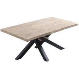 Home Heavenly Mesa roble 180x100 cm pata central cruzada color negro