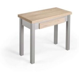 Herdasa Mesa cocina extensible de melamina y metal roble-gris l40/80 cm