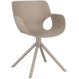 Bizzotto Juego de 4 sillas de comedor en acero y polipropileno gris