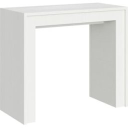 Itamoby Consola extensible 90x42/198 cm efecto madera fresno blanco