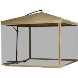 Outsunny Sombrilla de jardín 296x296x265 cm beige