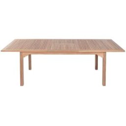 NIYLO Mesa de jardín de teca extensible 180x100x75 cm