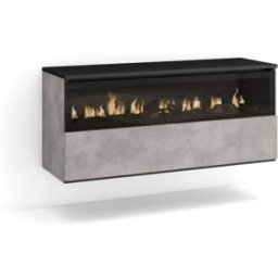 Skraut home Chimenea eléctrica led efecto madera cemento 102x35x45cm efecto fuego