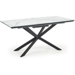 That's Write Mesa extensible cerámica mármol blanco/gris patas negras 160/200×90 cm
