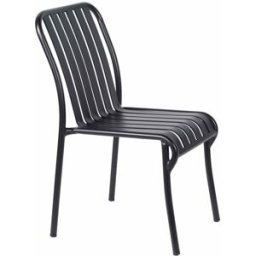 Oviala Silla de jardín de aluminio de diseño negro