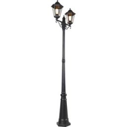 QAZQA Lámpara de pie exterior aluminio negro
