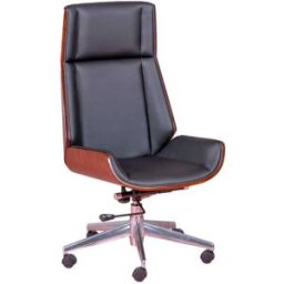 Nest dream Silla de oficina en madera de nogal y tapizada, negro