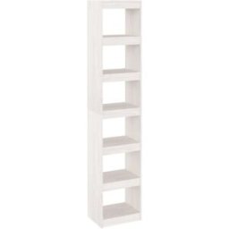 Maison Chic Estantería/divisor de espacios madera pino blanco 40x30x199 cm