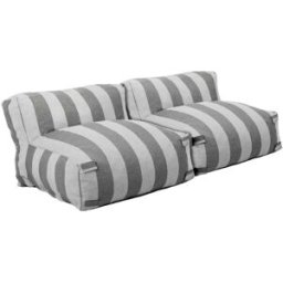 Oviala Conjunto modular de jardín con 2 sillones a rayas en gris