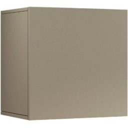 Whous Estante cubo de pared 1 puerta de 50 cm efecto madera color topo mate