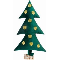 MX HOME Arbol de navidad luminoso de terciopelo verde con copos oro 150cm