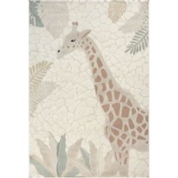 Un amour de tapis Alfombra infantil con divertido estampado de jirafa, crema 120x170