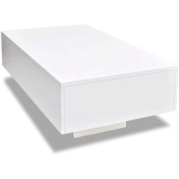 Maison Chic Mesa de centro madera blanco brillante 85x55x31 cm