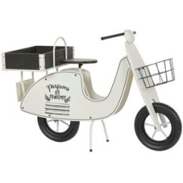 NIYLO Expositor scooter de acero blanco, 111x46x75 cm