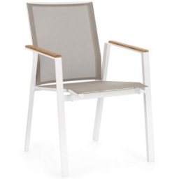 Konte.Design Conjunto de 4 sillas de jardín gris paloma con inserciones