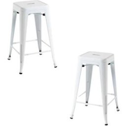 Regalos Miguel Pack 2 taburetes color blanco en acero reforzado