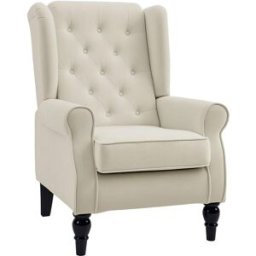 Homcom Butaca de salón 74x86x102 cm crema
