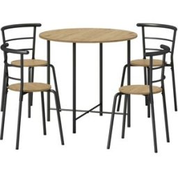 Homcom Conjunto de comedor 85x85x76 cm madera natural