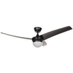 Beliani Ventilador de techo con luz con mando negro