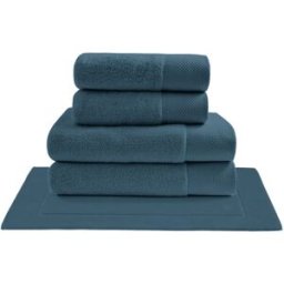 Sensei Maison Juego de toallas 5 piezas con alfombrilla denim