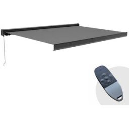 Oviala Tienda de bandera eléctrica de café integral 395x3m de aluminio gris