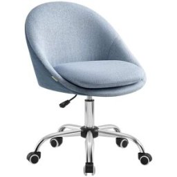 SONGMICS Silla de oficina giratoria con altura ajustable color azul