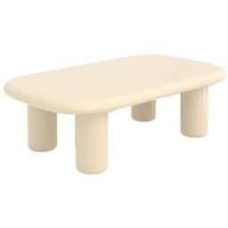 Maison Pavane Mesa de centro rectangular de mdf lacado en blanco roto