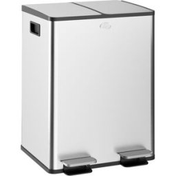 Homcom Cubo de basura 41.7x36.6x56.7 cm plata