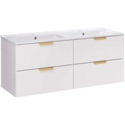 Petits meubles Lavabo doble 120cm mate paneles laminados blanco