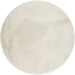 Esprit Alfombra redonda de piel de conejo artificial suave blanco beige D1500
