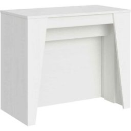 Ityhome Consola extensible 90x48/296 cm efecto madera fresno blanco