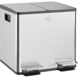 Homcom Cubo de basura 41.7x36.6x43.2 cm plata