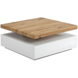 Unique Mesa de centro madera color natural claro, blanco