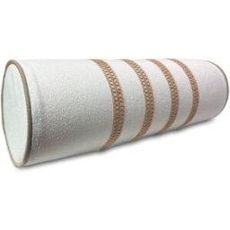 TAPIDECOR Cojín cilíndrico rayas crochet relleno premium 70x20 cm