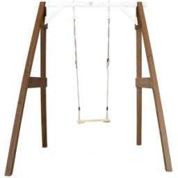 Axi Columpio individual con soporte de madera fsc, marrón/blanco