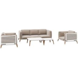 Kactus Republic Conjunto de jardín 5 pz color blanco en aluminio