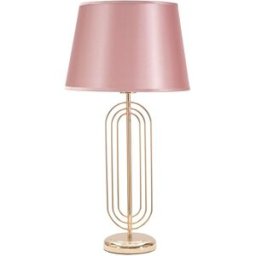 Mauro Ferretti Lámpara de metal dorado con pantalla rosa ø cm 33x64
