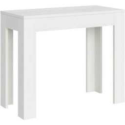 Ityhome Consola extensible 90x42/302 cm efecto madera fresno blanco