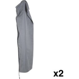 NIYLO Conjunto de 2 fundas de poliéster para sombrilla gris 46x46x210 cm
