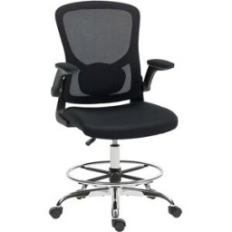 Maison Chic Silla de oficina de malla negra 60x60x132 cm