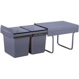 Kitchen Move Cubo de basura de reciclaje empotrado gris 36l