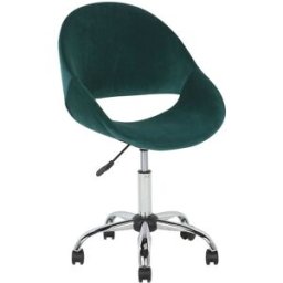 Beliani Silla de oficina giratoria terciopelo verde esmeralda