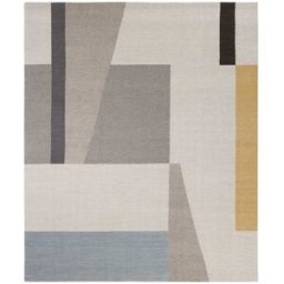 Carpet Living Alfombra de decoración en lana y algodón amarillo-azul 230x160cm