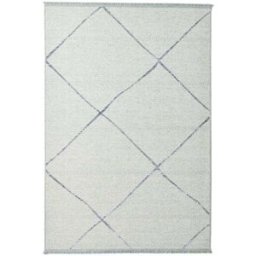 THEKO Alfombra fina tejida a máquina en lana y viscosa natural 120x170 cm