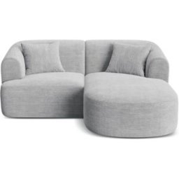 Cosmopolitan Design Sofá esquinero derecho modular 3 plazas pana plata
