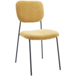 Home Heavenly Pack 4 sillas con patas negras de metal y en poliéster mostaza
