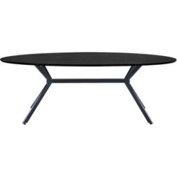 WOOOD Mesa oval bruno de mdf con patas de acero