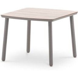 Defora Home Mesa comedor jardín taupé y hpl imitación madera 100x95